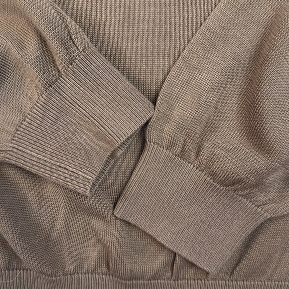 Pronto Uomo Silk/Cotton Sweater Taupe Long Sleeve Lightweight Mock Neck Medium - Picture 7 of 10